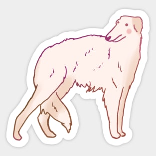 borzoi art Sticker